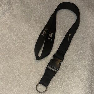 Nike Black Lanyard with White Swoosh and Logo